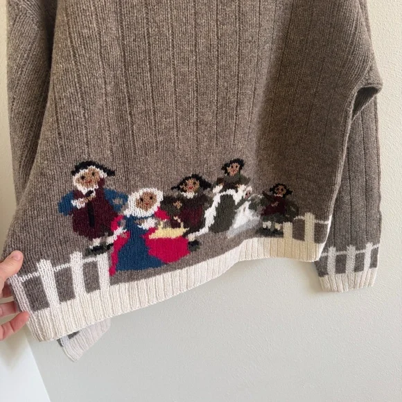 Vintage Folk Art 100% Lambswool Cardigan Sweater Sample New Without Tags L - Picture 6 of 9